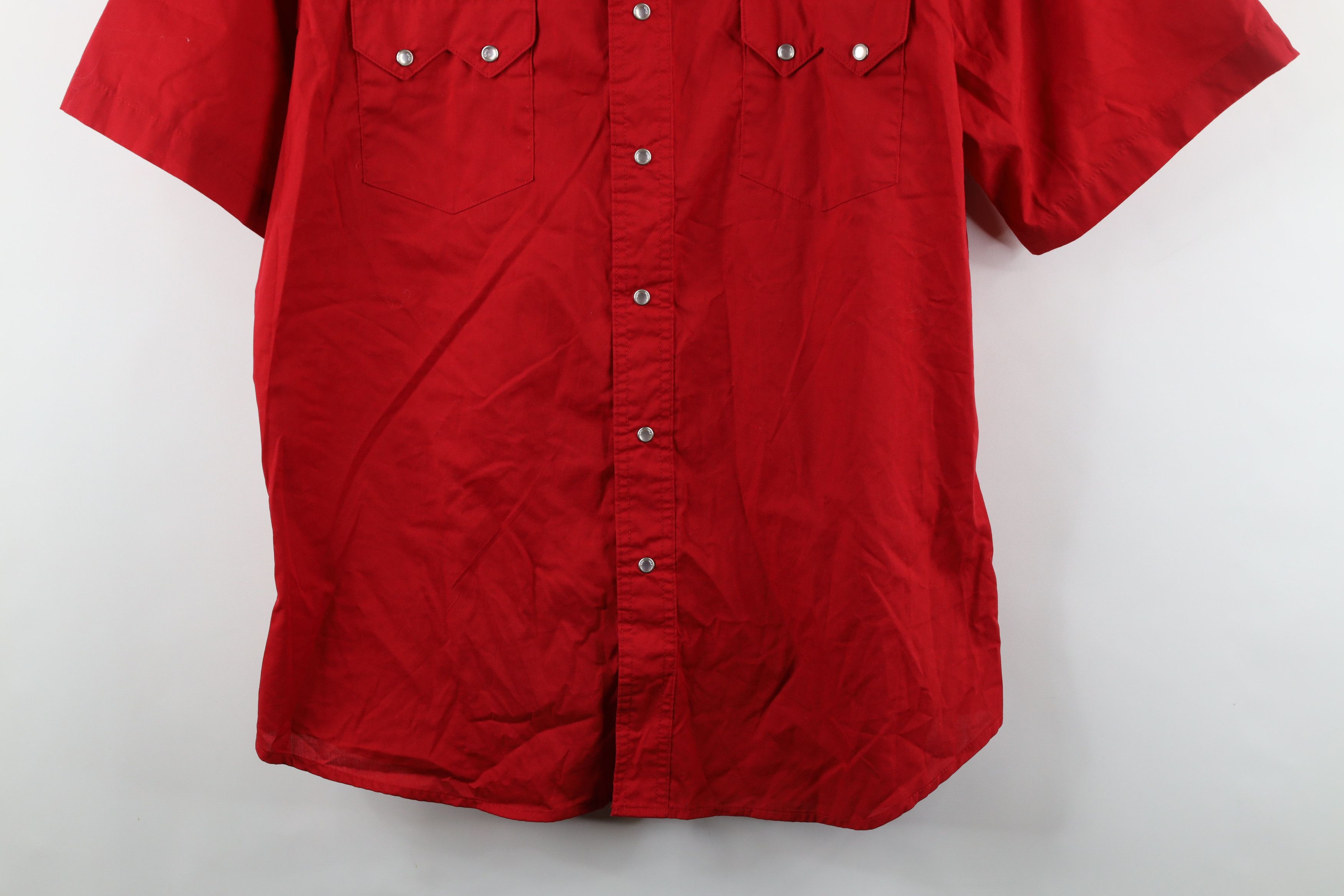 Vintage × Wrangler Vintage 90s Wrangler Western Short Sleeve Snap Button Shirt Size US L / EU 52-54 / 3 - 3 Thumbnail