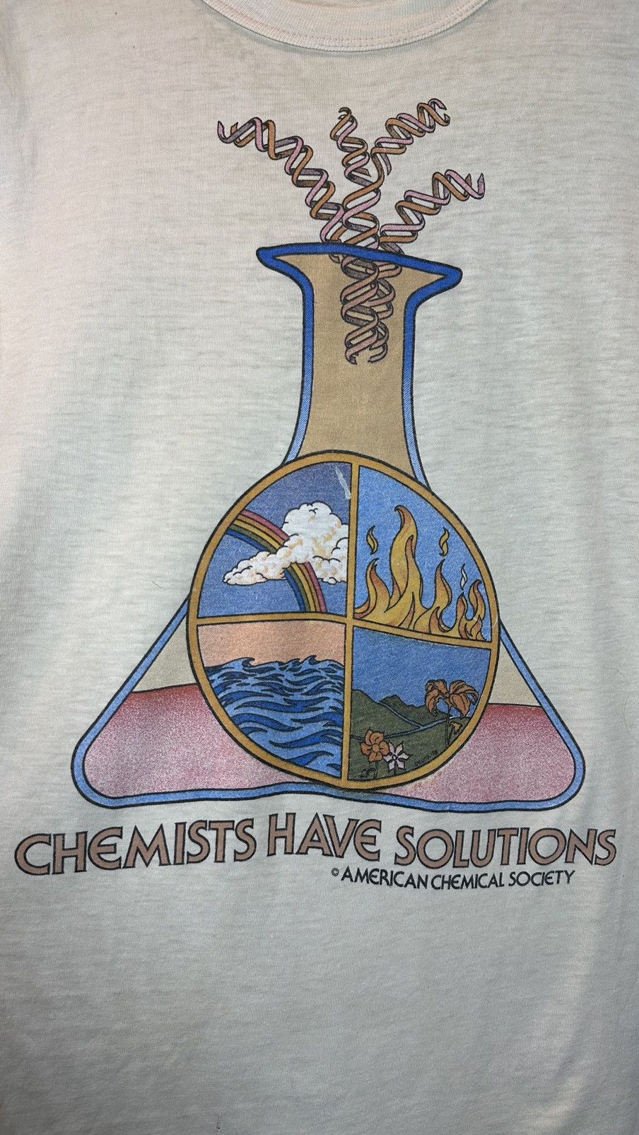 Vintage RARE Vintage 1960s Chemists Have Solutions Art Beaker Shirt Size US L / EU 52-54 / 3 - 3 Thumbnail