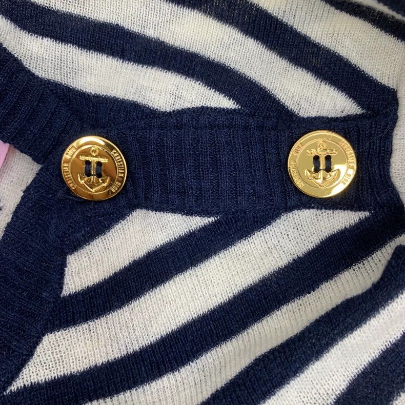 Dior Dior Color-blocked striped logo letter inlaid linen round-n Size XXS / US 00 / IT 34 - 5 Thumbnail