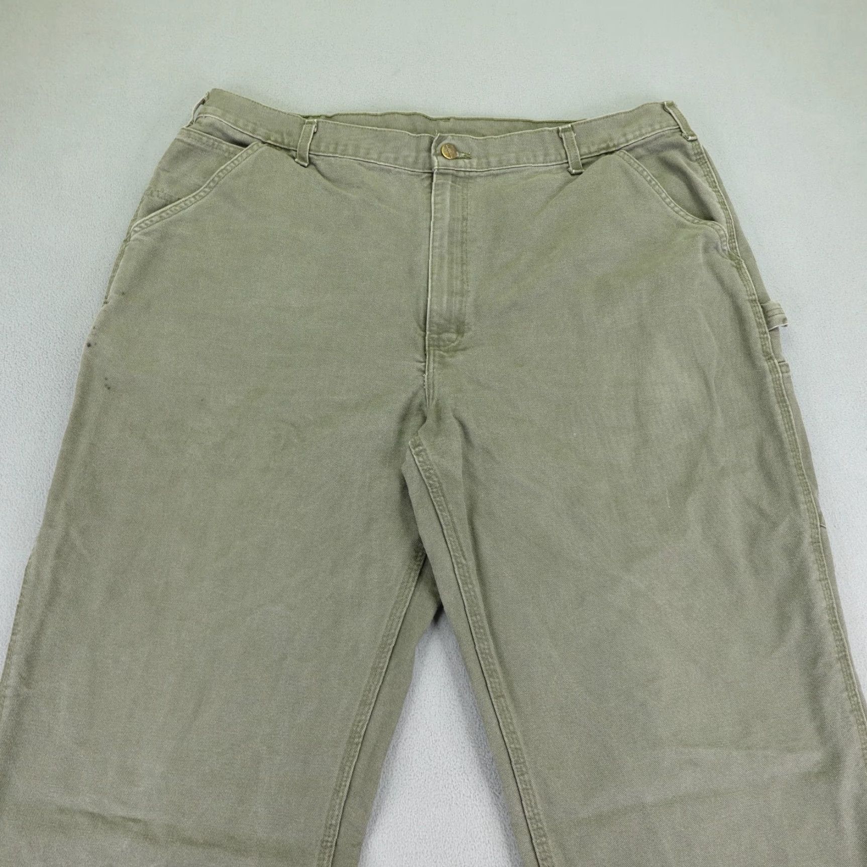 Carhartt VINTAGE Carhartt Pants Men 42x32 Canvas Workwear Casual Straight Fit Green Size US 41 - 2 Thumbnail