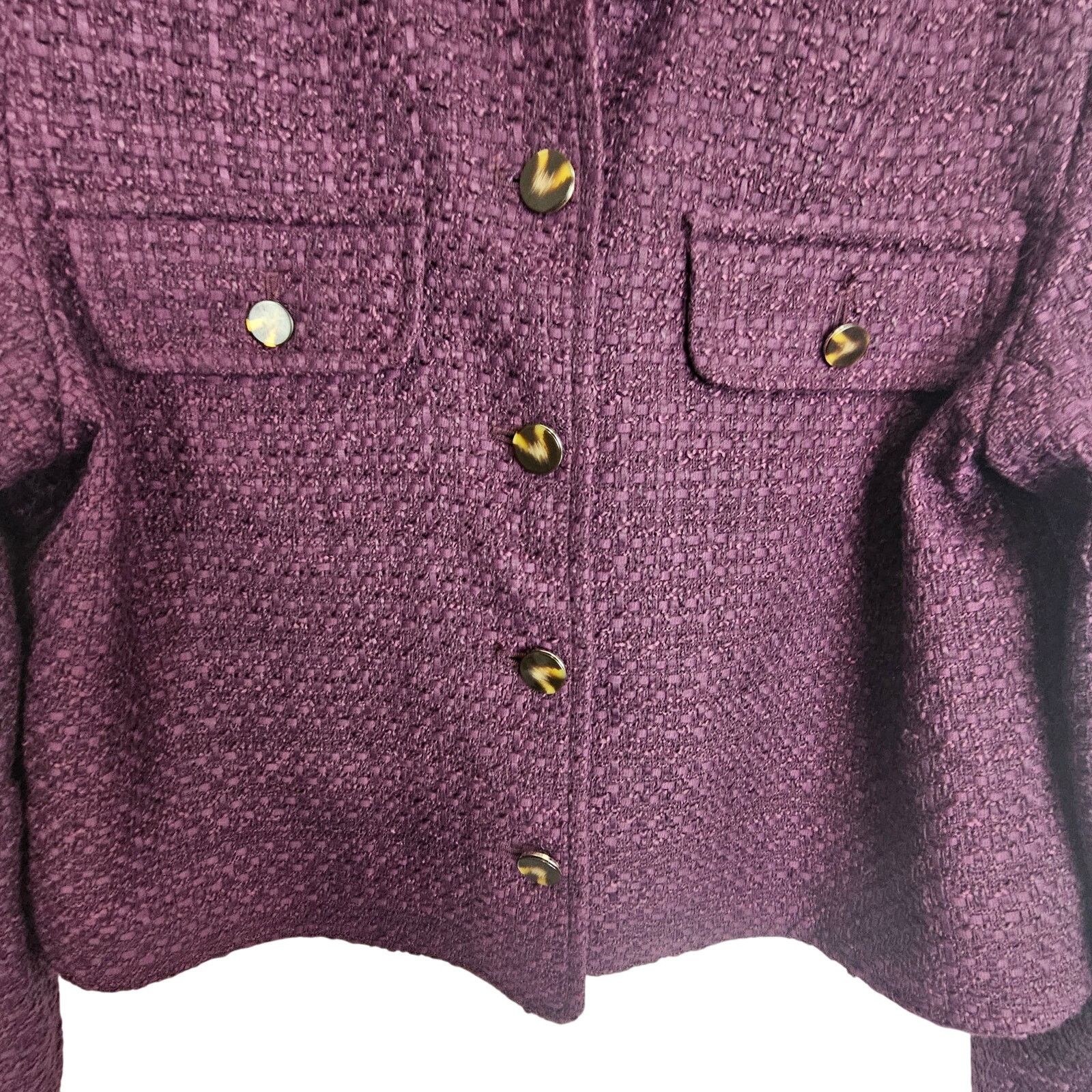 Ann Taylor NEW Ann Taylor Blazer Purple Button Front Jacket Women 16 Size XXL / US 16-18 / IT 52-54 - 3 Thumbnail