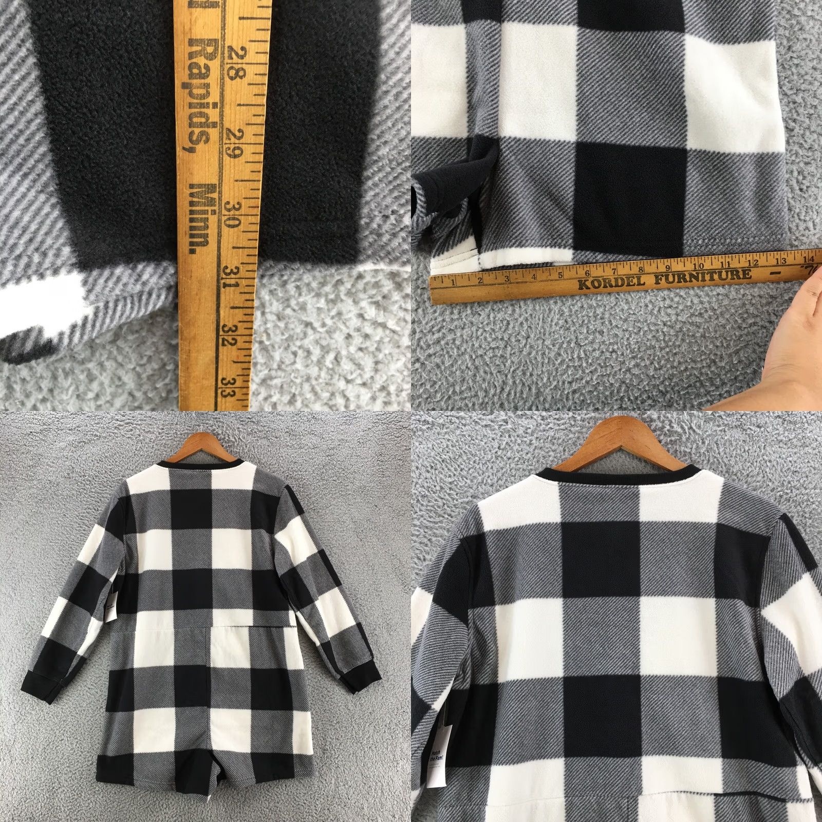 Old Navy Old Navy Fleece Henley Romper Pajama Womens Medium Black Plaid Long Sleeve NWT Size M / US 6-8 / IT 42-44 - 8 Thumbnail