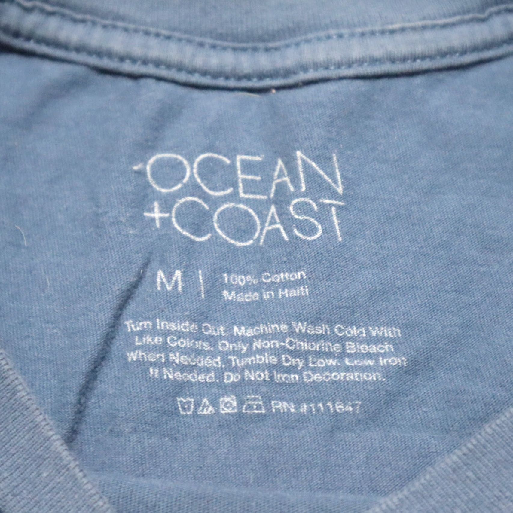 Vintage Ocean & Coast T-Shirt Men's Short Sleeve Hiking Camping Blue Adult M Graphic Print American Size US M / EU 48-50 / 2 - 4 Thumbnail