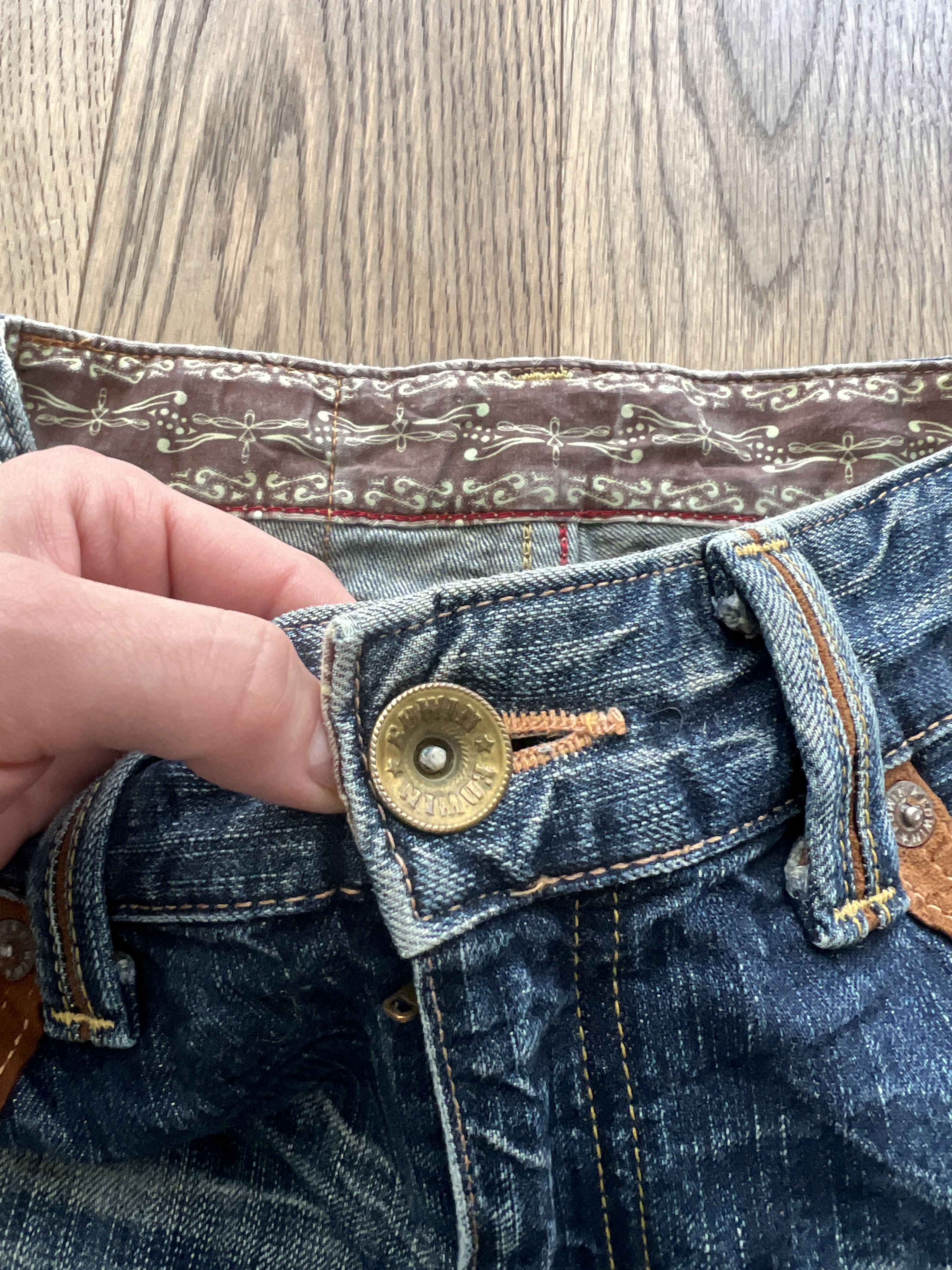 Edwin EDWIN WESTERN COWBOY DENIM JEANS DISTRESSED VINTAGE RARE Y2K Size US 29 - 14 Thumbnail