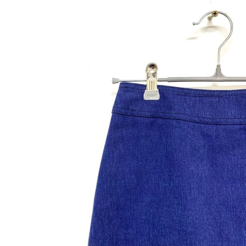 Celine Celine Blue Skirt with Decorative Trim Size 22" - 7 Thumbnail