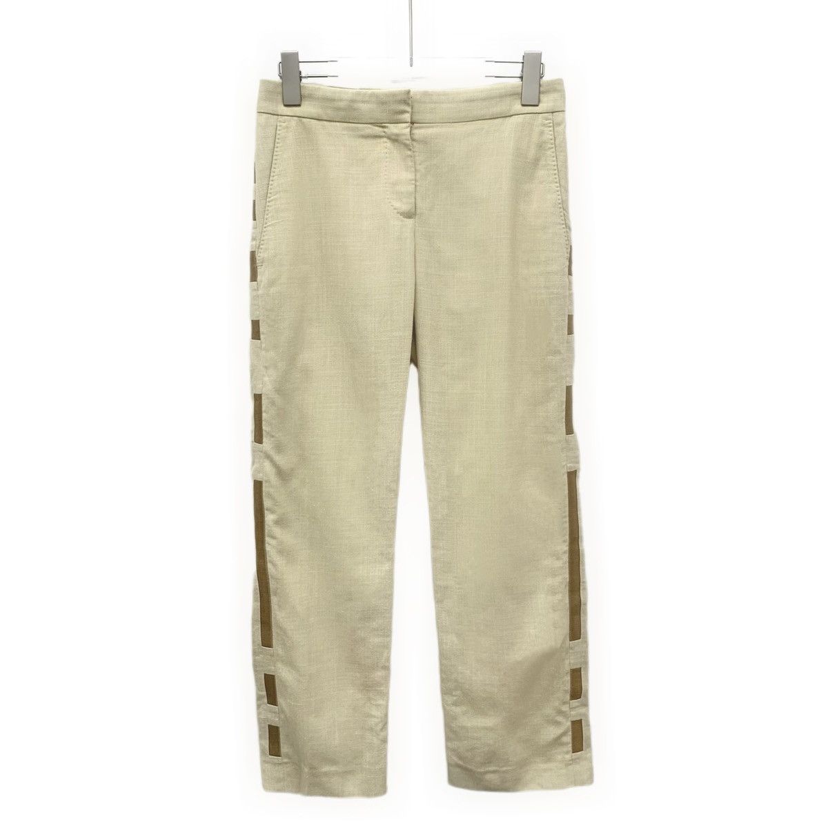Burberry Burberry Beige Side Stripe Wool Casual Trousers K26WX Size 25" / US 0 / IT 36 - 1 Thumbnail