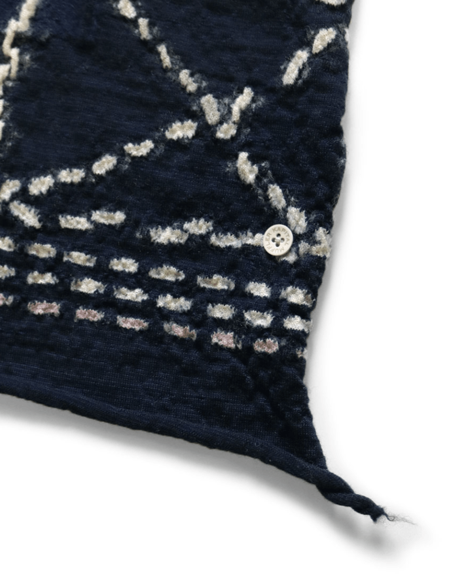 Kapital Shrinkable Wool Sashiko HAPPY Scarf Size ONE SIZE - 5 Thumbnail