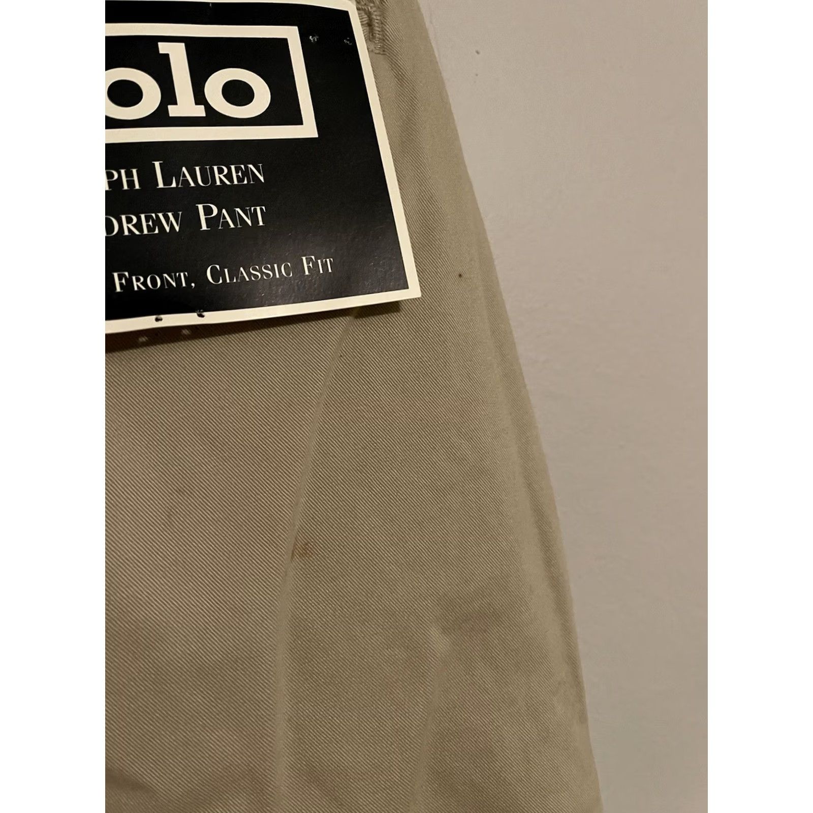 Polo Ralph Lauren VINTAGE Polo Ralph Lauren Andrew Pants Chino - Men's 42x32 - Beige Khaki Pleated Cotton Logo Regular Straight 42 Mens Size US XL / EU 56 / 4 - 5 Thumbnail