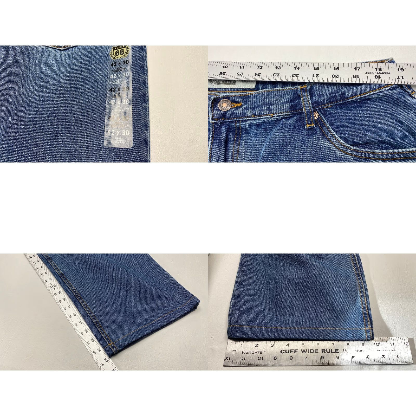 Route 66 Route 66 Jeans Blue Denim 38X27 Regular Fit 100% Cotton Mens Jeans Size US 38 / EU 54 - 8 Thumbnail