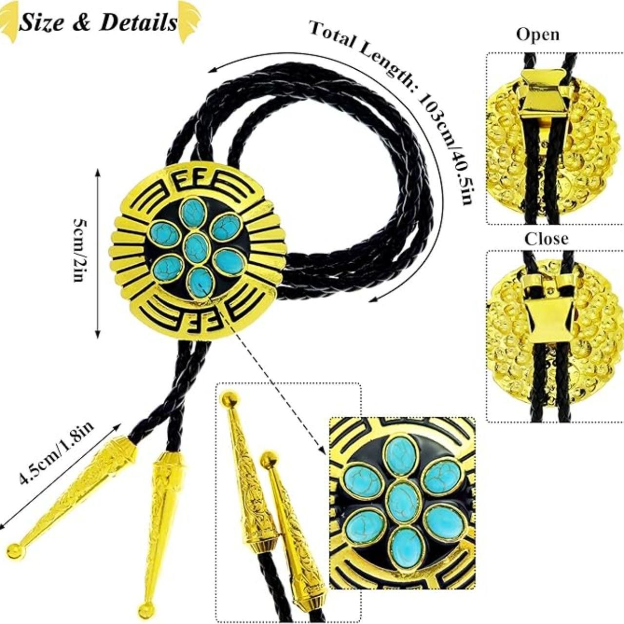 Other Indian Turquoise Bolo Tie Size ONE SIZE - 2 Thumbnail