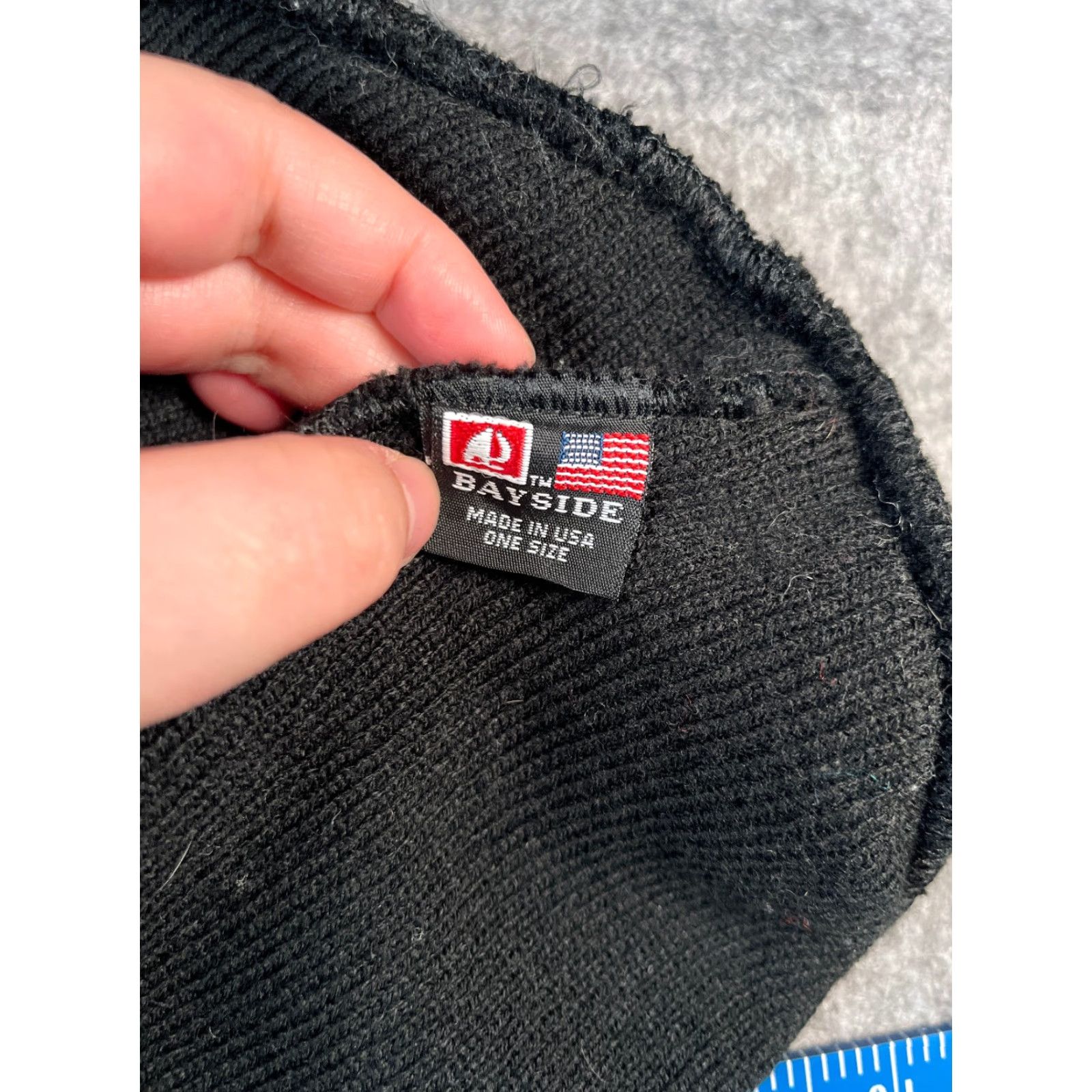 Vintage Bayside Beanie Hat One Size Black Knit 100% Acrylic Hip Hop Logo Unisex Adults Adult One Size Bayside Beanie Black Size ONE SIZE - 7 Thumbnail