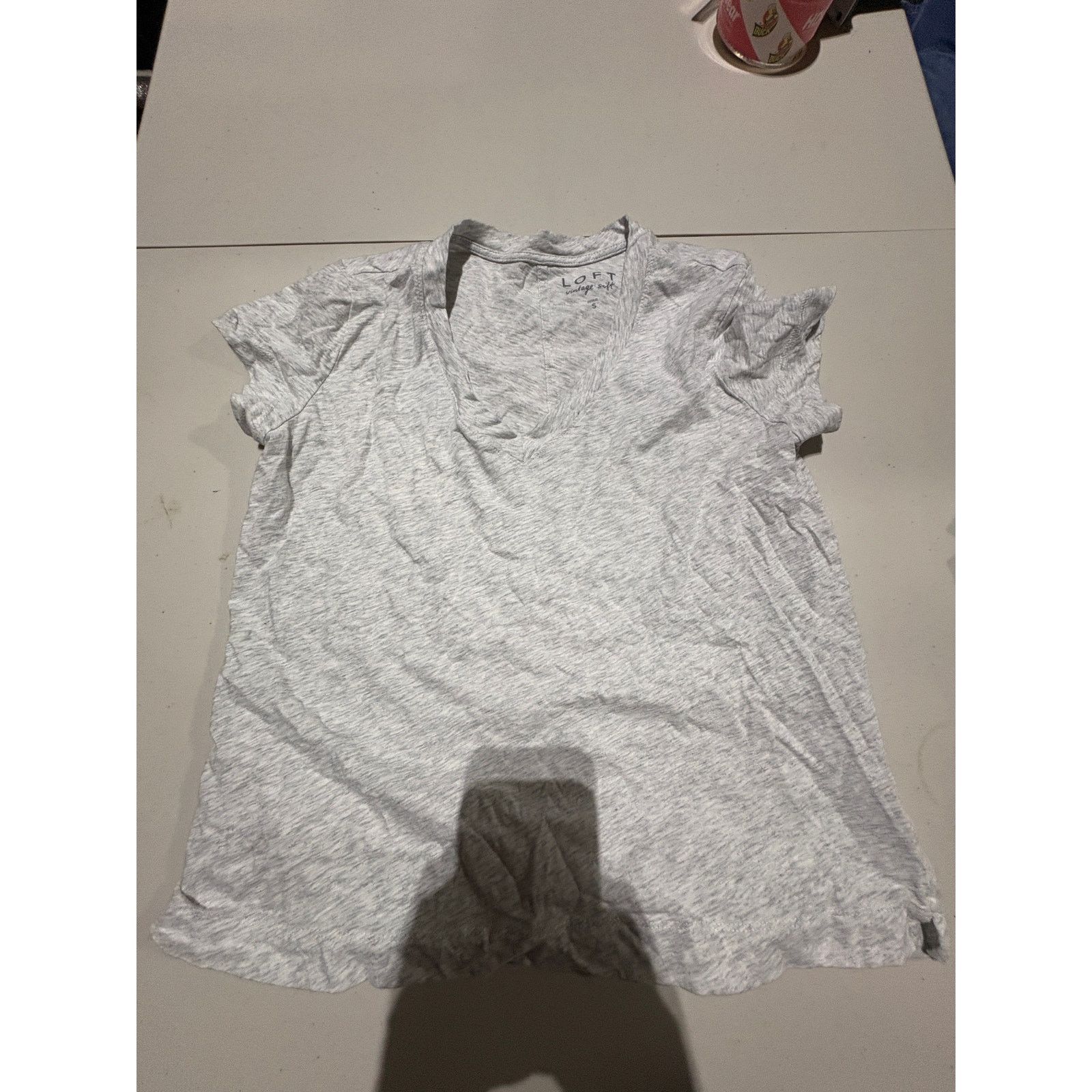 Loft LOFT Vintage Soft Gray V-Neck T-Shirt Women’s Size Small Size US S / EU 44-46 / 1 - 3 Thumbnail