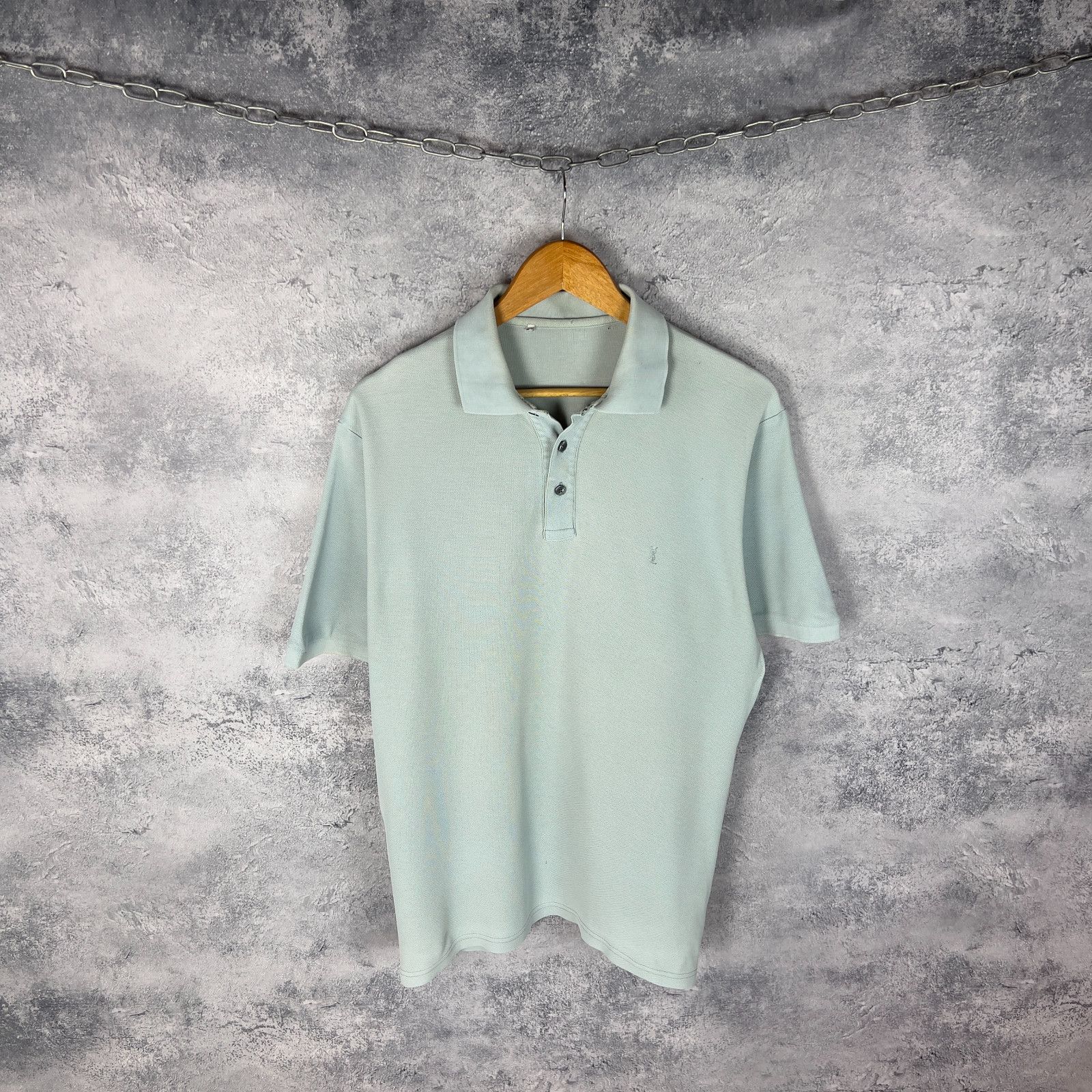 Yves Saint Laurent Yves Saint Laurent Polo Shirt Men's Size M-L Blue Cotton ` Size US L / EU 52-54 / 3 - 1 Thumbnail