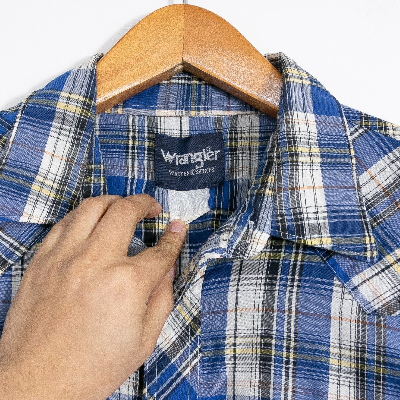 Wrangler Vintage Wrangler Pearl Snap Button Shirt 2XL - Long Sleeve Size US XXL / EU 58 / 5 - 8 Thumbnail