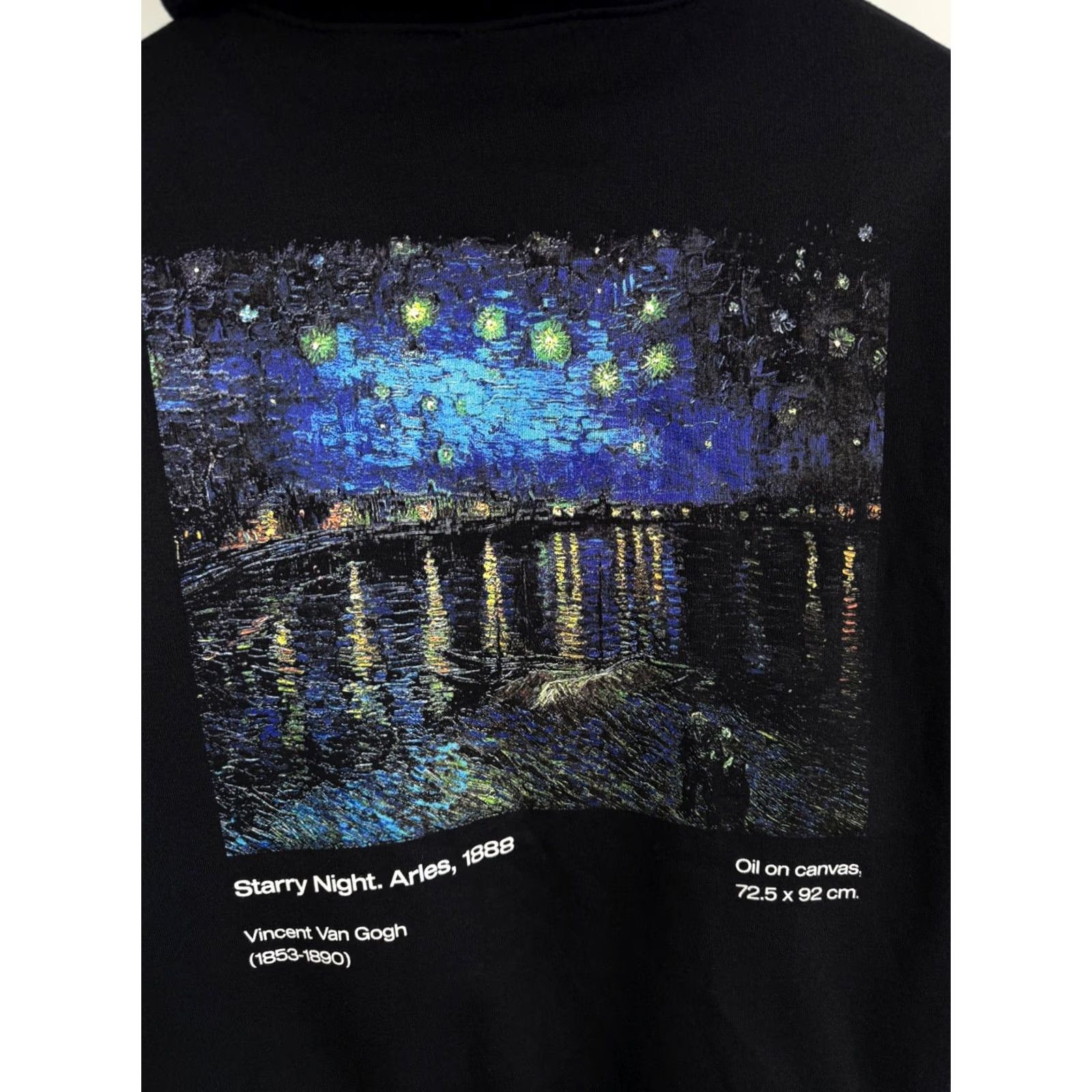 Vintage Y2K Vincent van Gogh Starry Night Arles 1888 Hoodie Rare M Black Mens Hoodie VINTAGE? Size US M / EU 48-50 / 2 - 8 Thumbnail
