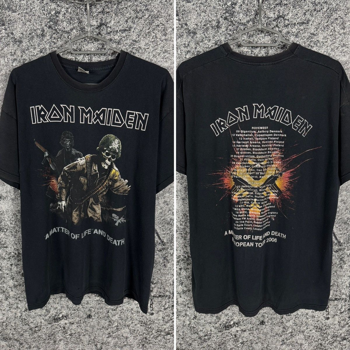 Iron Maiden Iron Maiden Vintage Band Tour Tee A Matter Of Life And Death Size US XL / EU 56 / 4 - 1 Thumbnail
