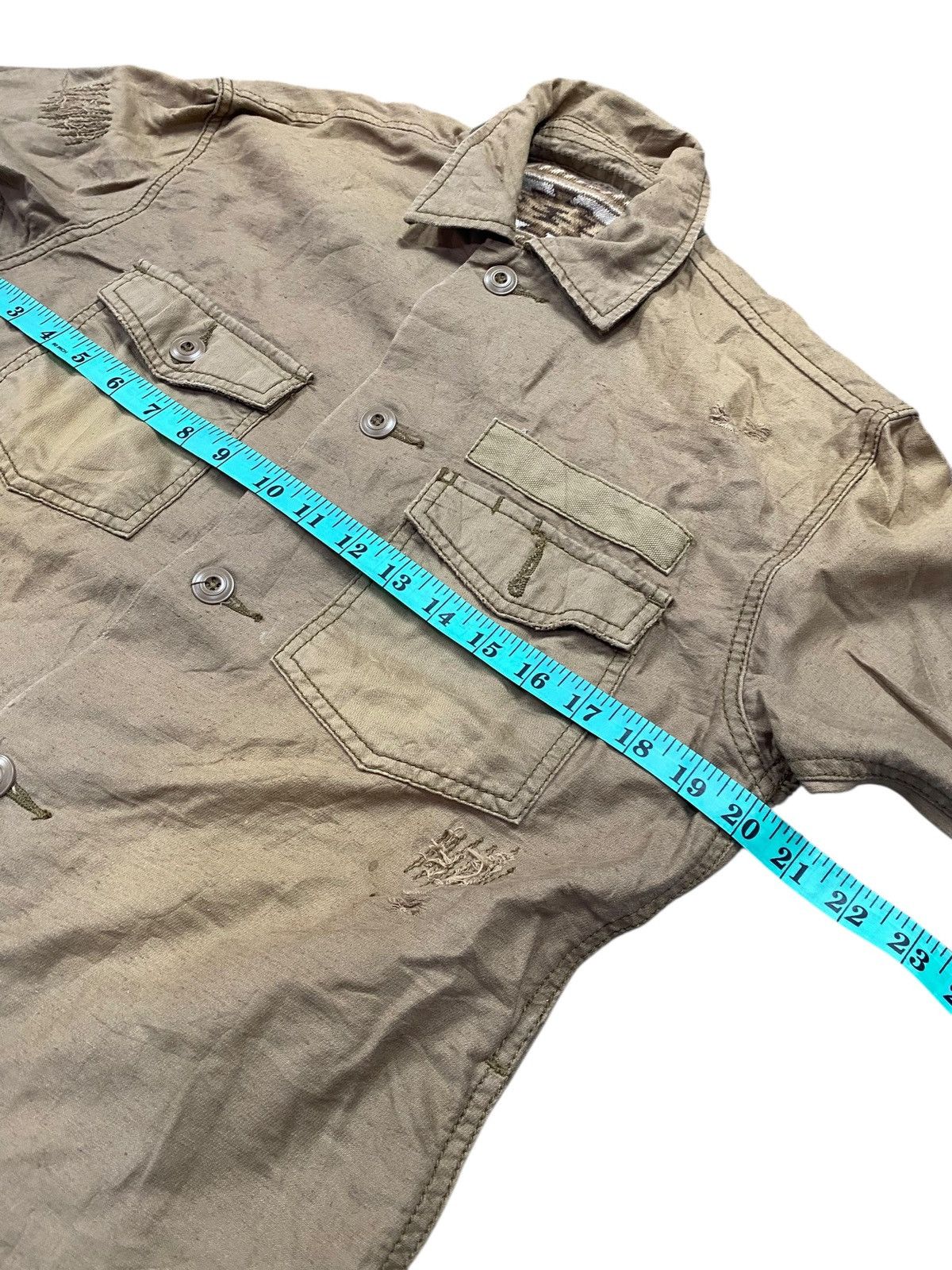 GOA G.O.A Archive Military Field Shirt Jacket Distressed Vintage Size US L / EU 52-54 / 3 - 5 Thumbnail