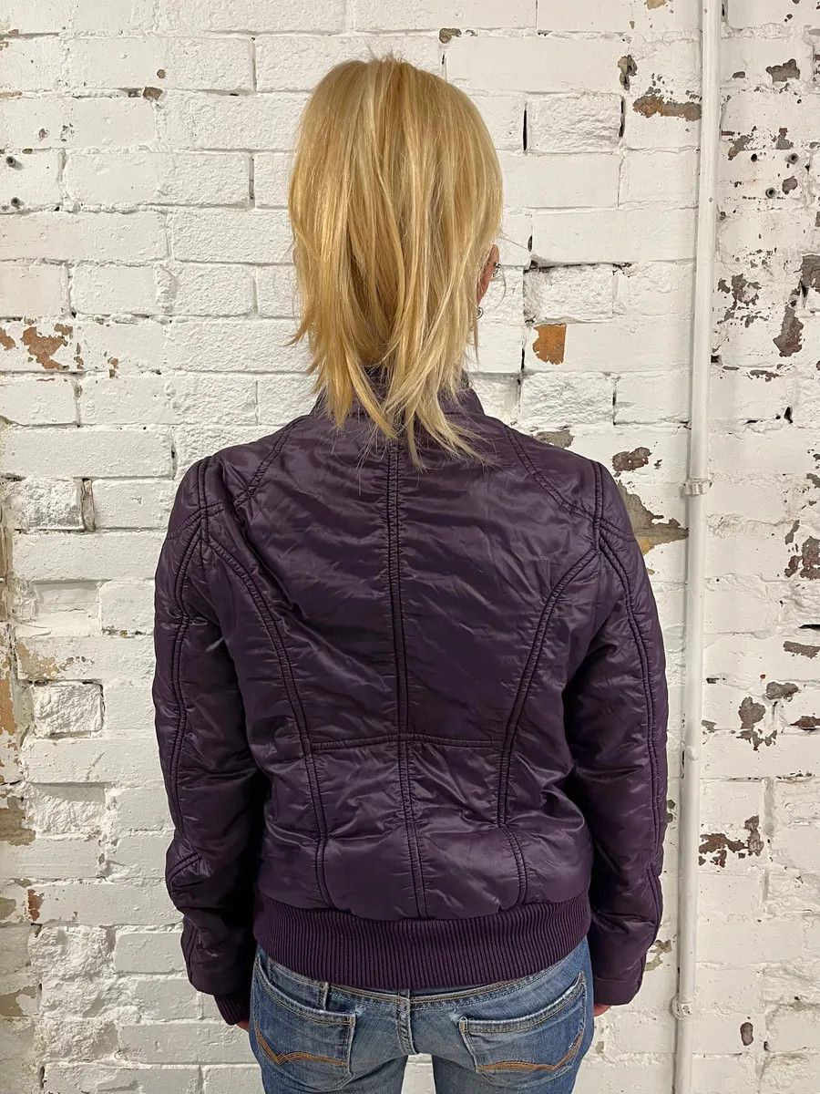 Daniele Alessandrini 2000s Daniele Alessandrini Purple Patent British Puffer Jacket Size M / US 6-8 / IT 42-44 - 3 Thumbnail