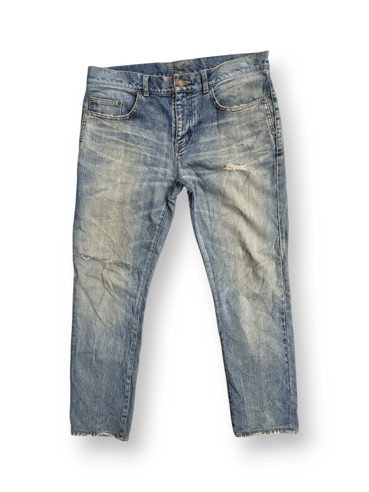 Saint Laurent Paris AW 17 University Distressed Light Wash Size US 32 / EU 48 - 4 Thumbnail