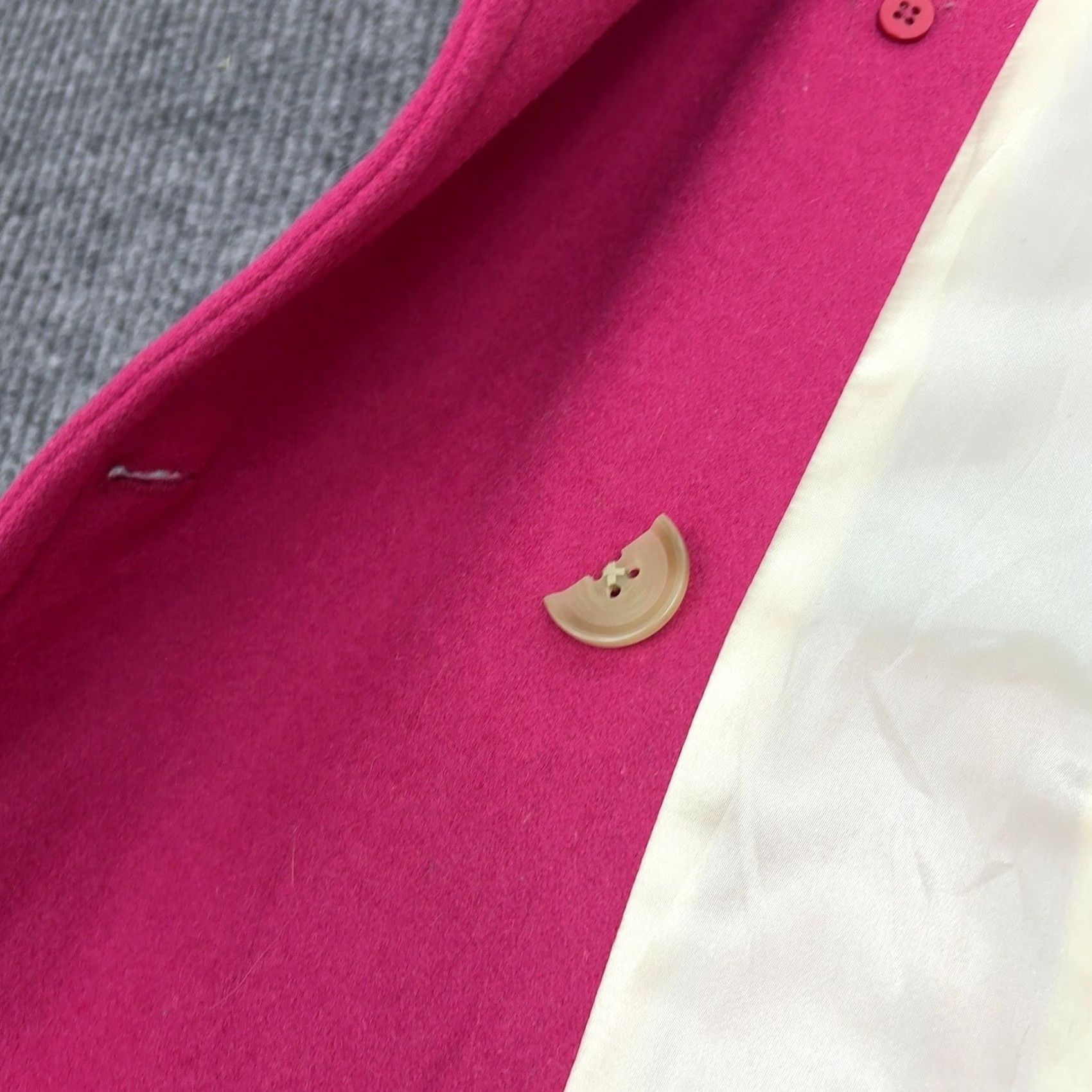 J.Crew VINTAGE J.CREW Pea Coat Womens M Pink Double Breasted Wool Blend Preppy Classic Coat Size M / US 6-8 / IT 42-44 - 6 Thumbnail