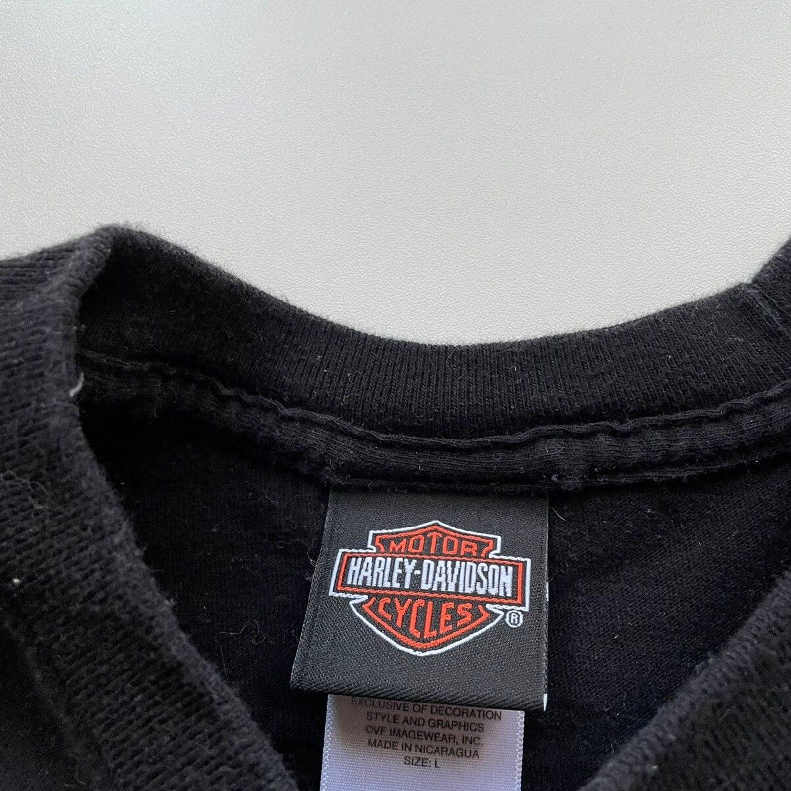Harley Davidson × Vintage Vintage Harley Davidson T Shirt Large Y2K Skull Faded Black Size US L / EU 52-54 / 3 - 4 Thumbnail
