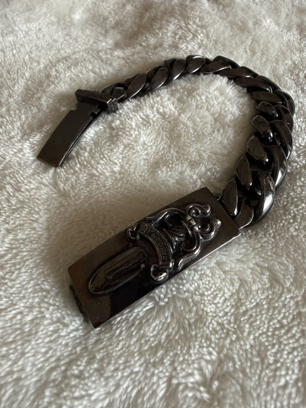 Chrome Hearts Chrome Hearts Factory Black Rhodium Dagger ID bracelet ...
