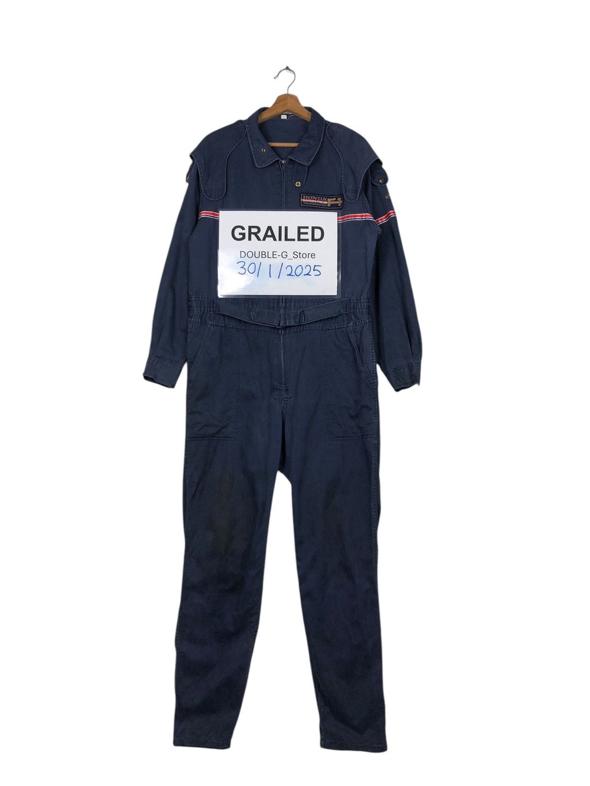 Honda 📌Vintage Coverall Worker Racing Honda Formula 1 Big Logo Size US 38 / EU 54 - 1 Thumbnail