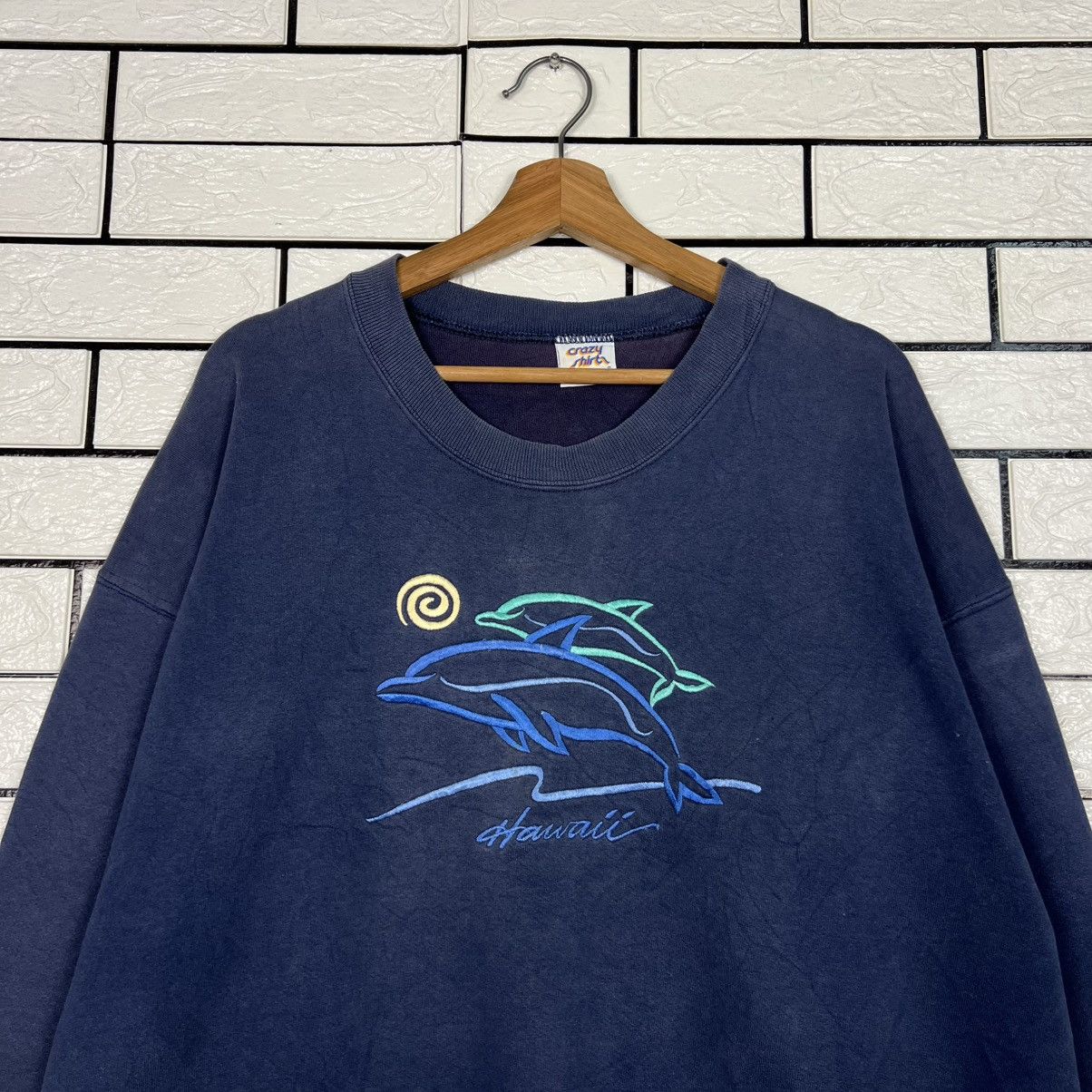 Vintage 90s CRAZYSHIRT Hawaii Dolphin Big Logo Sweatshirt #4173-C191 Size US L / EU 52-54 / 3 - 2 Thumbnail