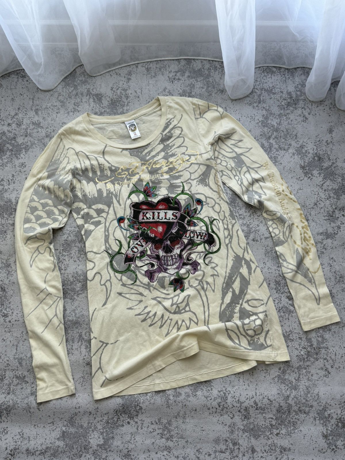 Ed Hardy Crazy Ed Hardy Y2K Overprint Long Sleeve Made in USA Size M / US 6-8 / IT 42-44 - 1 Thumbnail