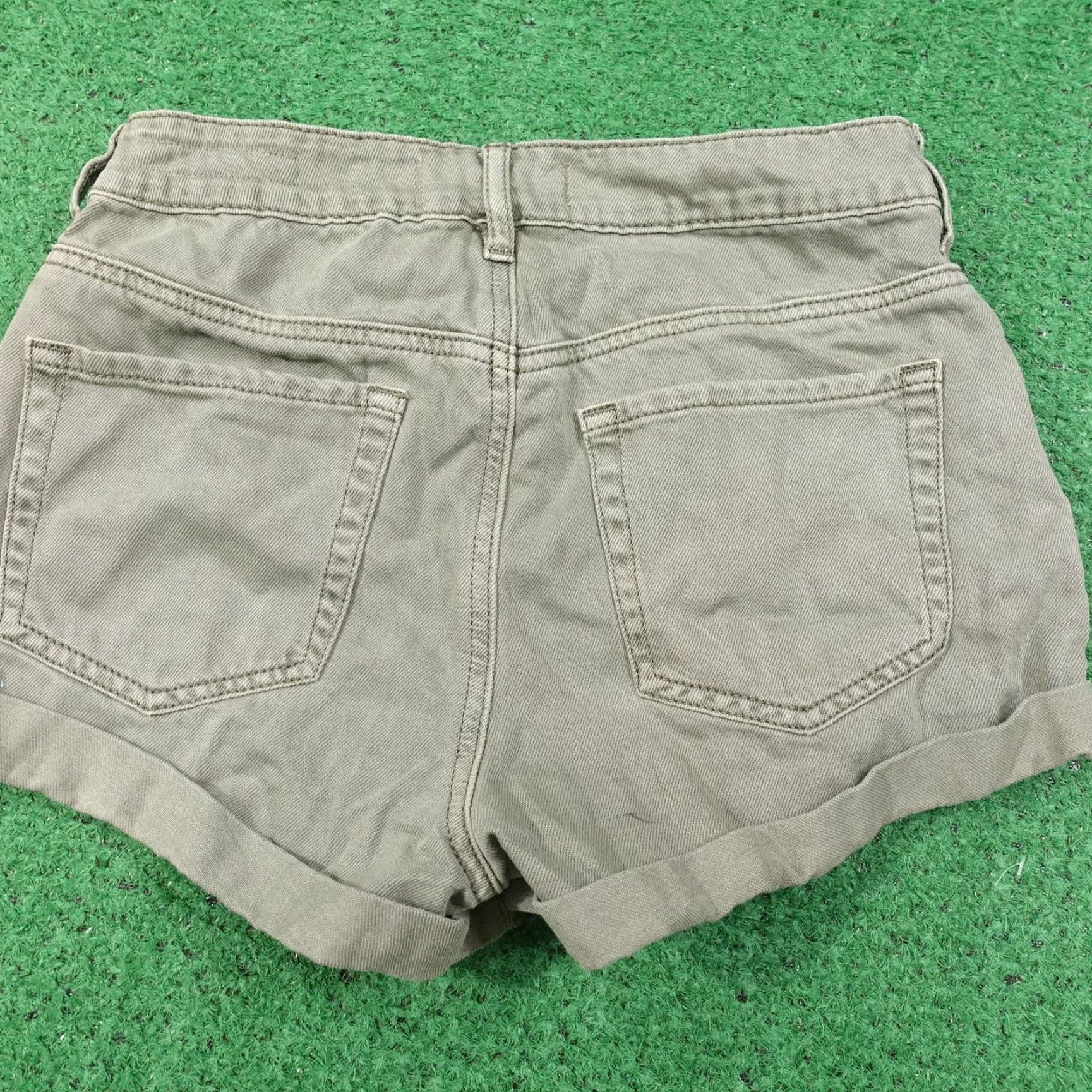 Pacsun VINTAGE PacSun High Rise Shorts Womens 25 Green Denim Raw Hem Casual Summer Distressed Size 42" / US 20 - 5 Thumbnail