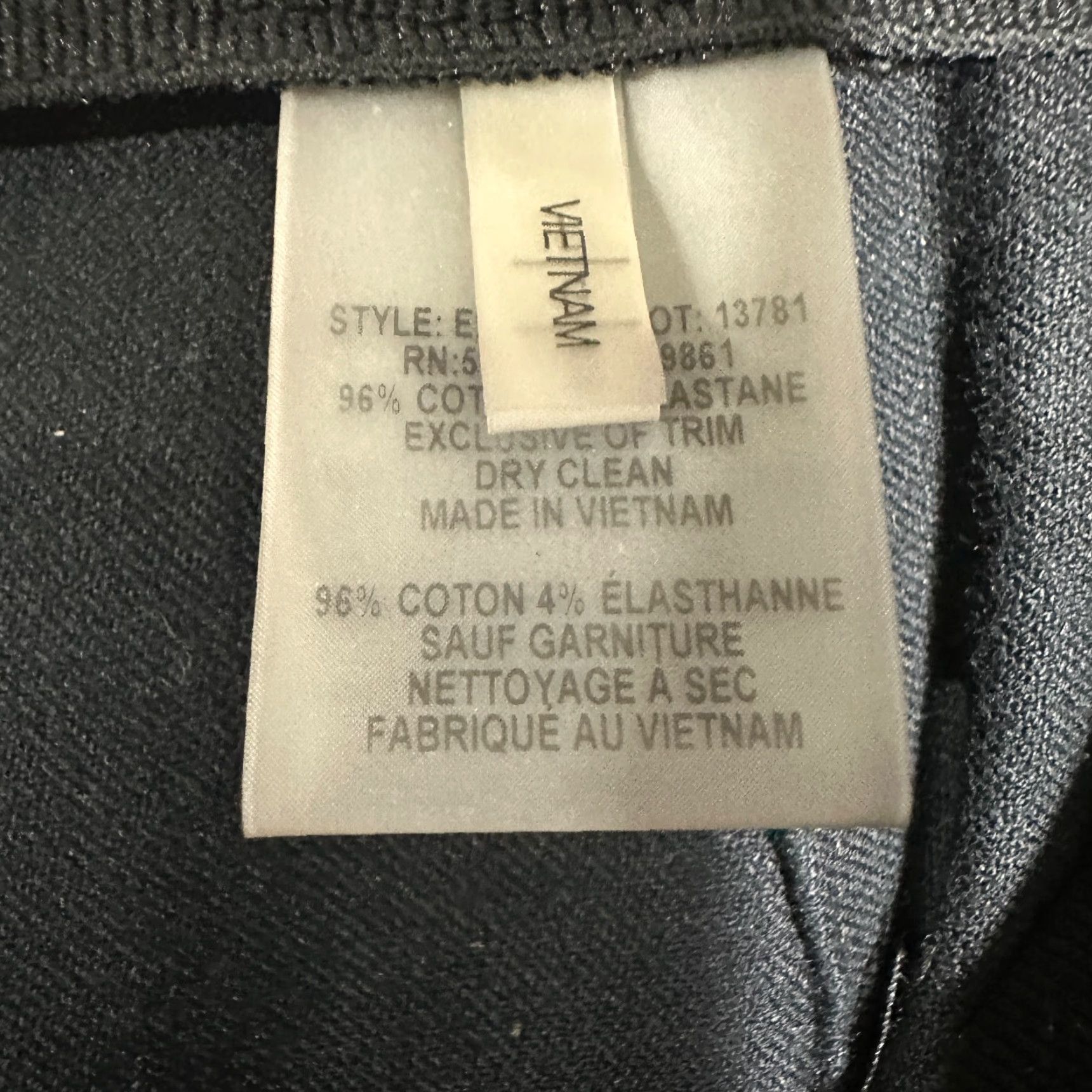 Elie Tahari Elie Tahari Pants Womens L Black Cotton Stretch Back Zipper Straight Leg Size 36" / US 14 / IT 50 - 5 Thumbnail