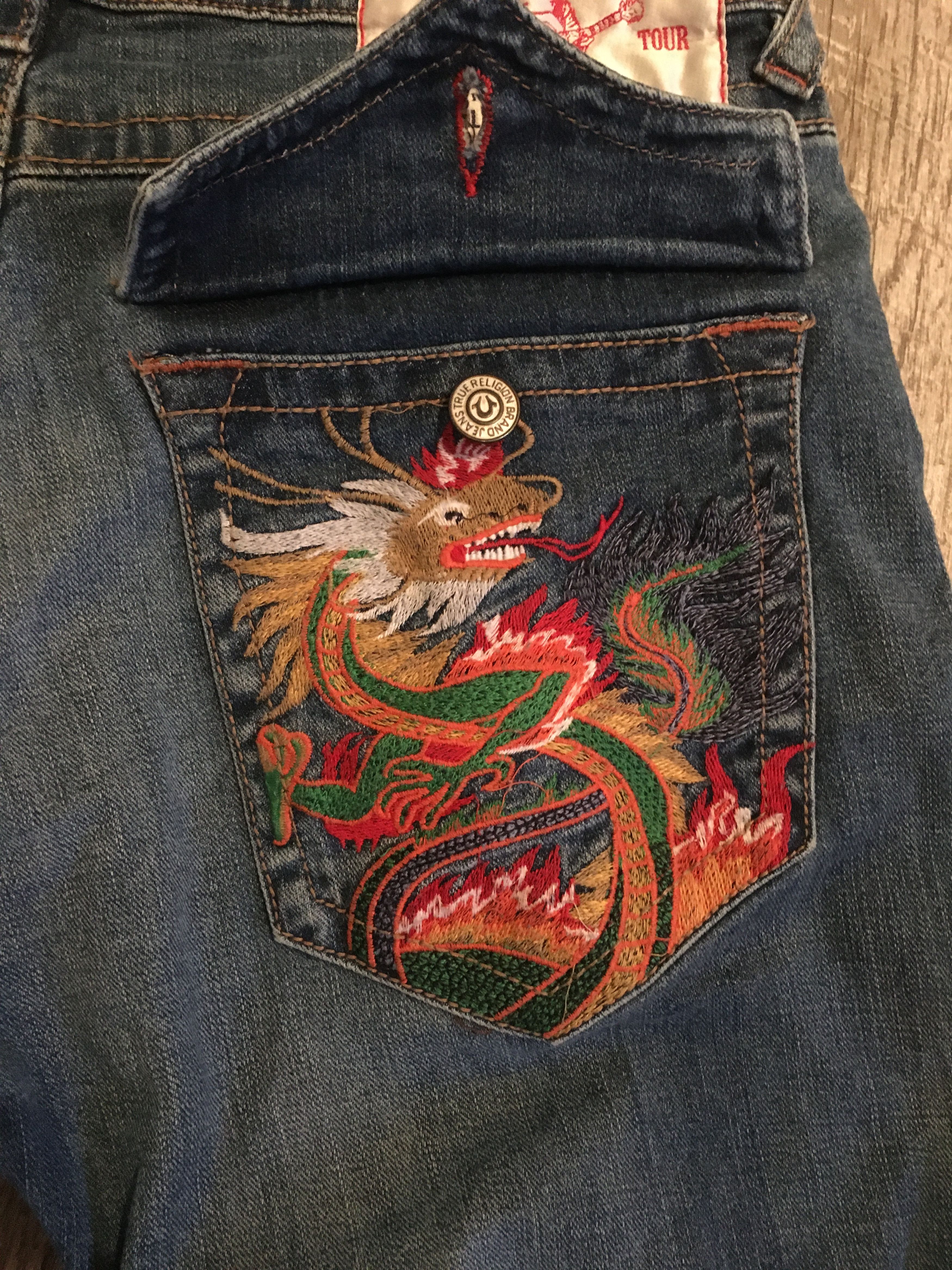 True Religion True Religion Billy Super T - Limited Edition Dragon Pocket Size US 34 / EU 50 - 2 Thumbnail