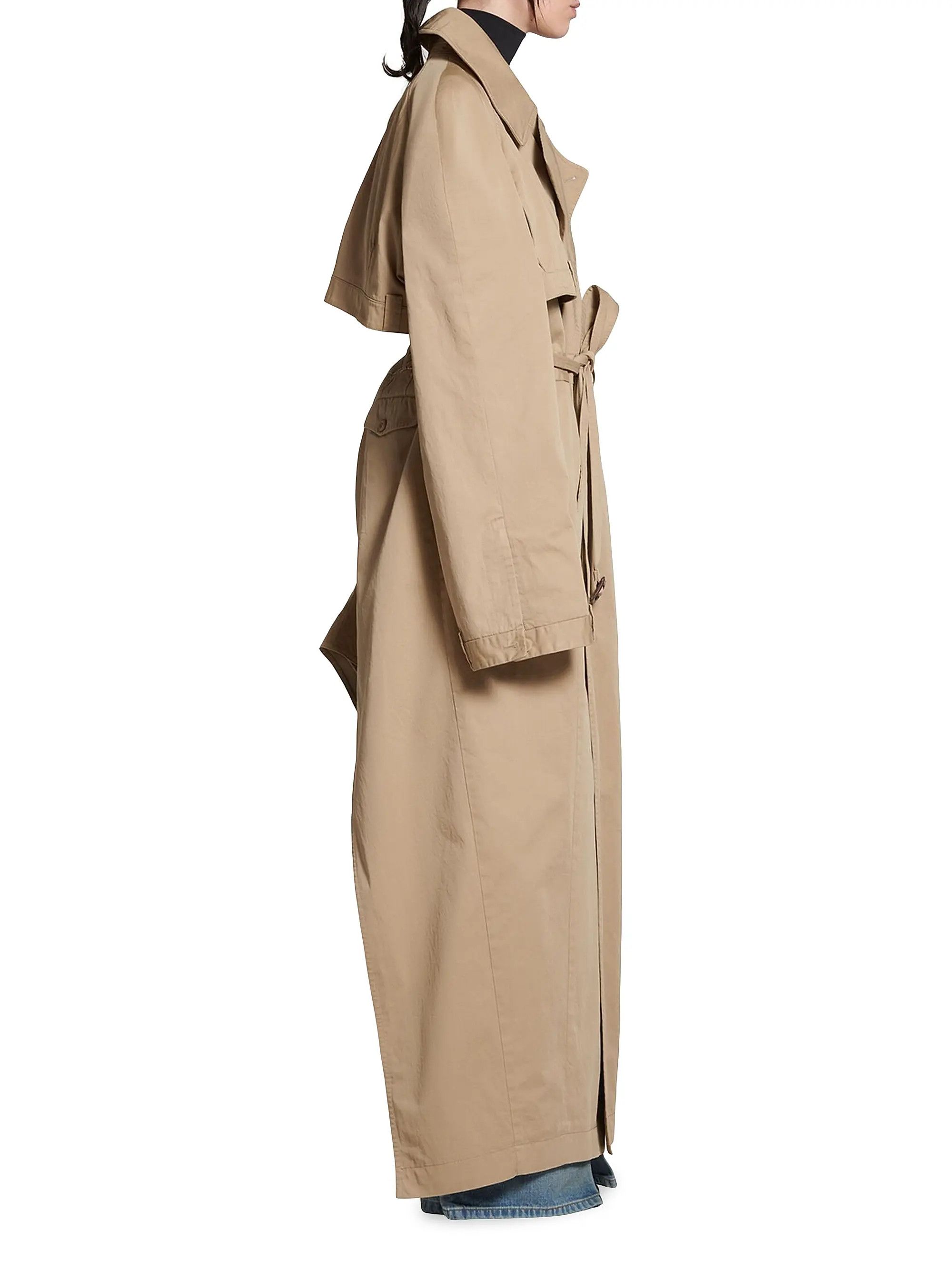 Balenciaga o1srvl11e0825 Deconstructed Trench Coat in Beige Size L / US 10 / IT 46 - 3 Thumbnail