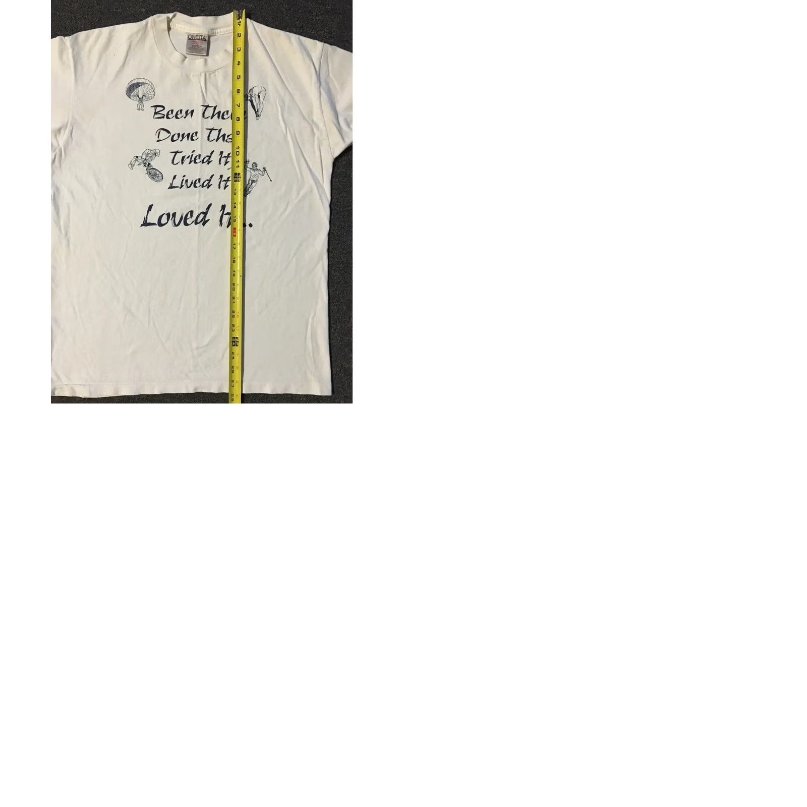 DANCER VINTAGE 90s Dance Just Do It Faded Shirt M White Nike Pattern: Striped Logo: Single Stitch/Blue Crew Neck Short Sleeve Mens T-Shirt Size US M / EU 48-50 / 2 - 9 Thumbnail