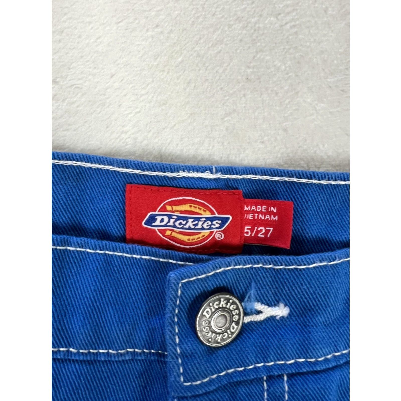 Dickies Dickies Carpenter Pants Women's 5/27 Blue Twill Straight Leg Pockets Workwear Size 27" / US 4 / IT 40 - 5 Thumbnail