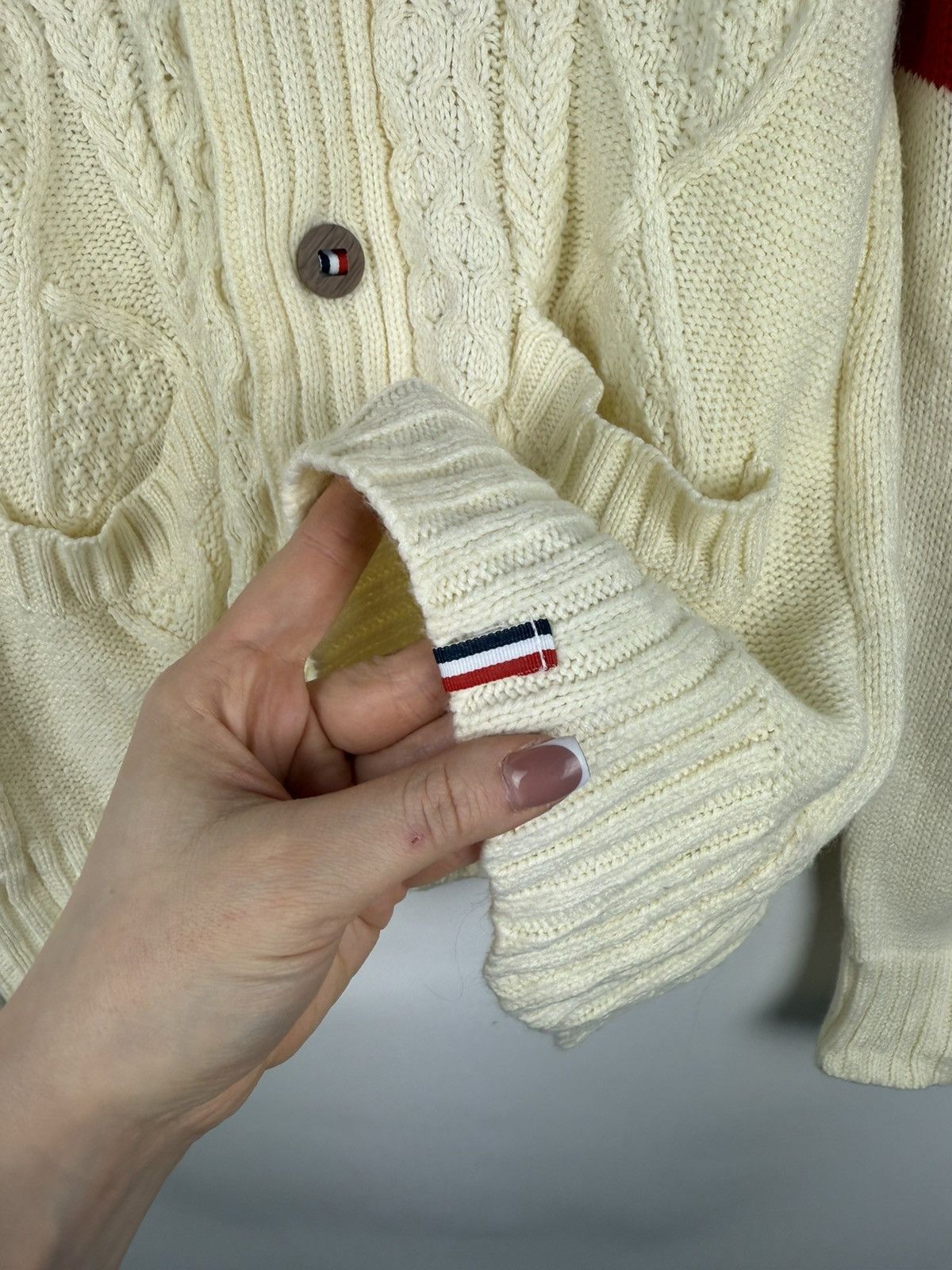 Japanese Brand Lock Heaven Japanese Cable Knit Shawl Cardigan Sweater Size US L / EU 52-54 / 3 - 11 Thumbnail