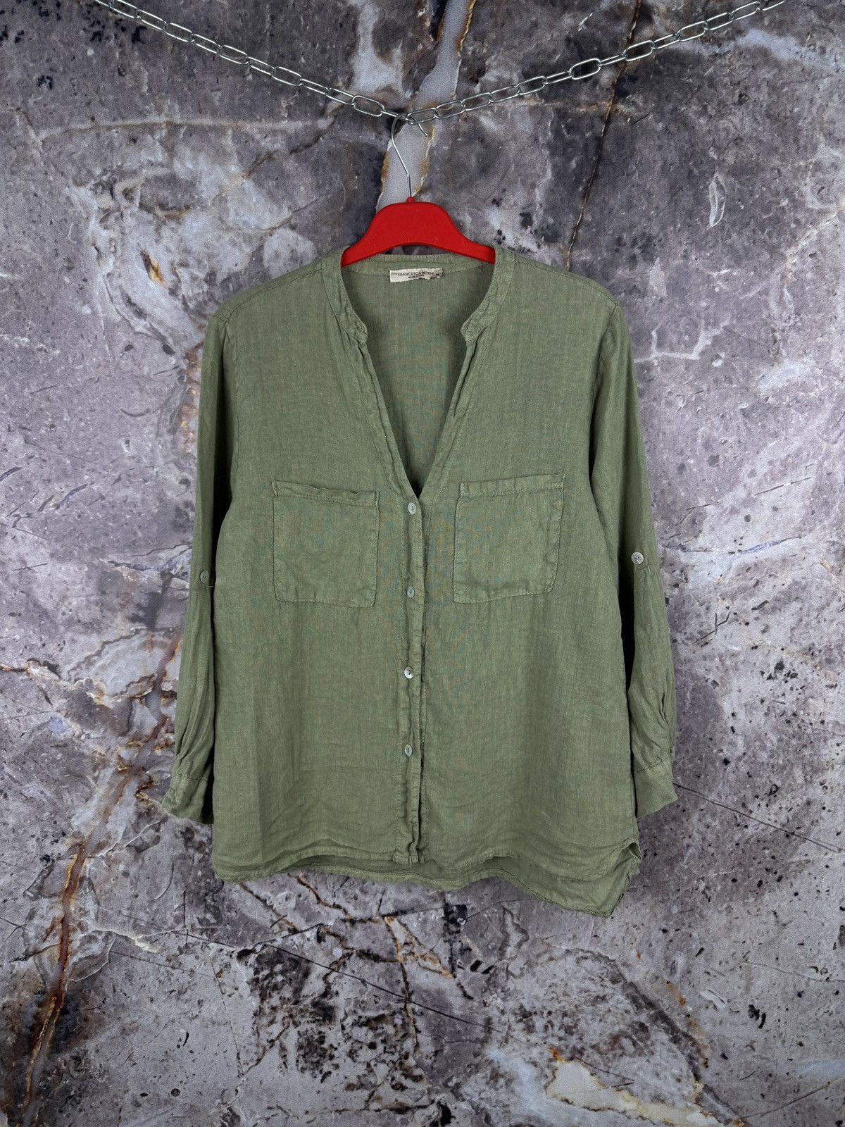 Other Women’s Francesca Bettini Linen Button-Up Blouse Olive Green Size M / US 6-8 / IT 42-44 - 1 Thumbnail