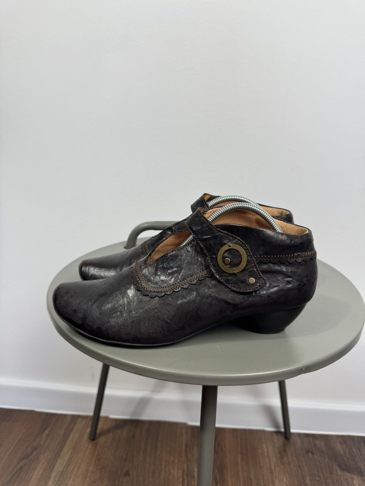 Other Think Vintage Leather Mary Jane Heels Shoes Brown EU 39 Size US 8 / IT 38 - 6 Thumbnail