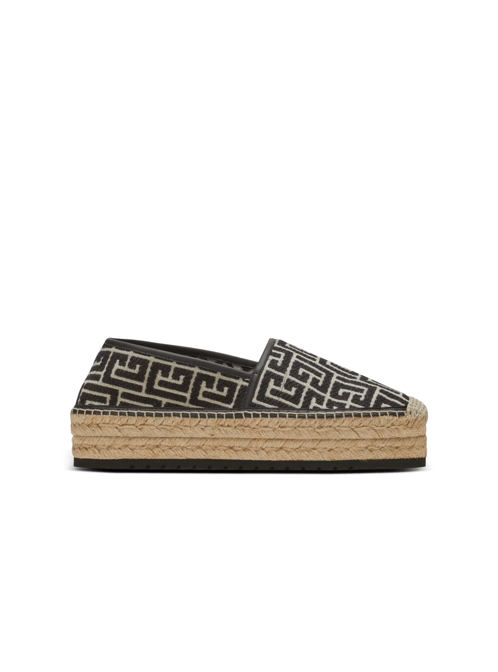 Balmain o1s1wg110325 Jacquard Monogram Alex Espadrilles Ivory Black Size US 8 / EU 41 - 1 Thumbnail