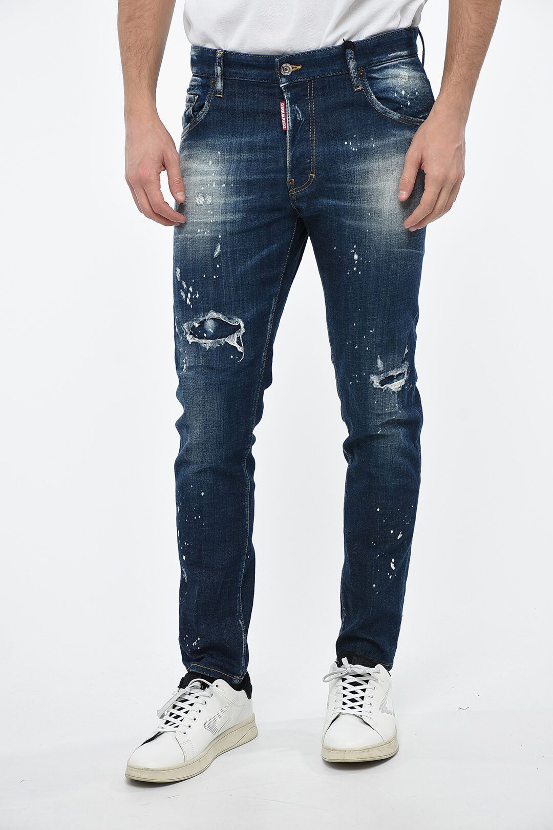 image of Dsquared2 Og1Mm0424 Dark Washed Skater Denim In Blue, Men's (Size 28)