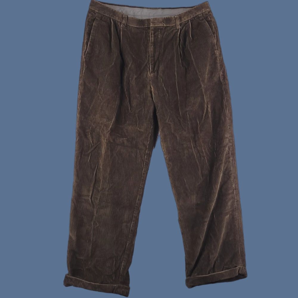 Nautica Nautica Pants Mens 35x27 Brown Corduroy Rigger Relaxed Fit Crop Cropped Skate 35 Waist 27 Inseam Size US 35 - 1 Thumbnail