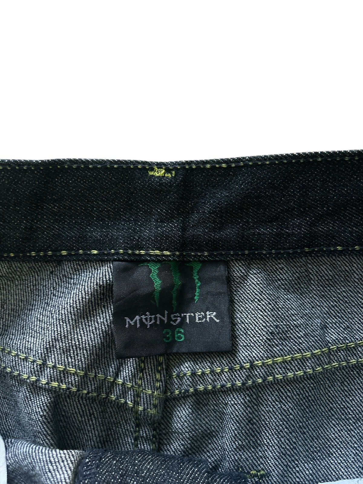 Vintage Vintage Monster Energy Embroidered Baggy Denim Jeans Size US 35 - 5 Thumbnail