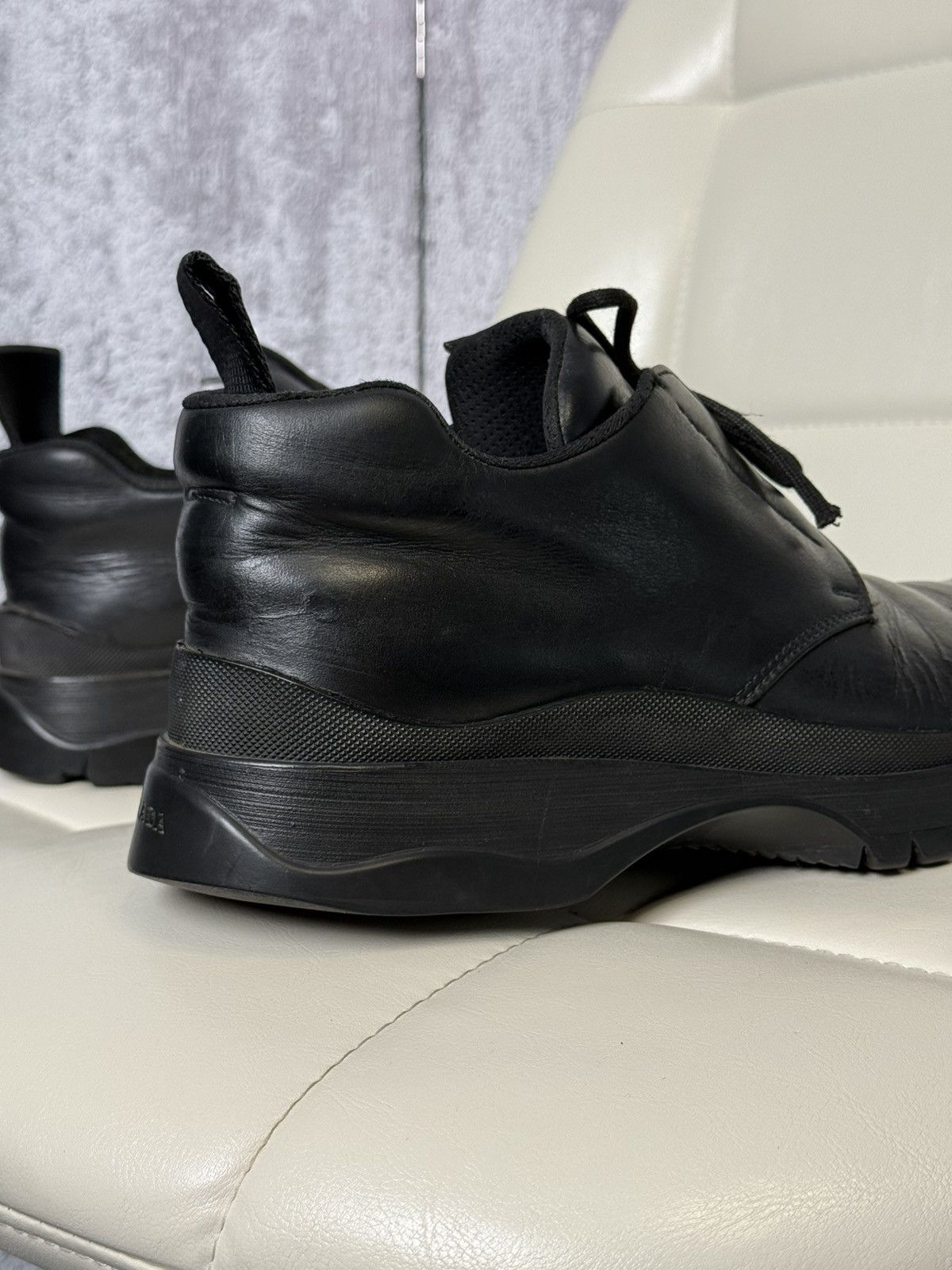 Prada Prada Black Leather Boots Men’s Lug Sole Shoes Made in Italy Size US 9 / EU 42 - 10 Thumbnail