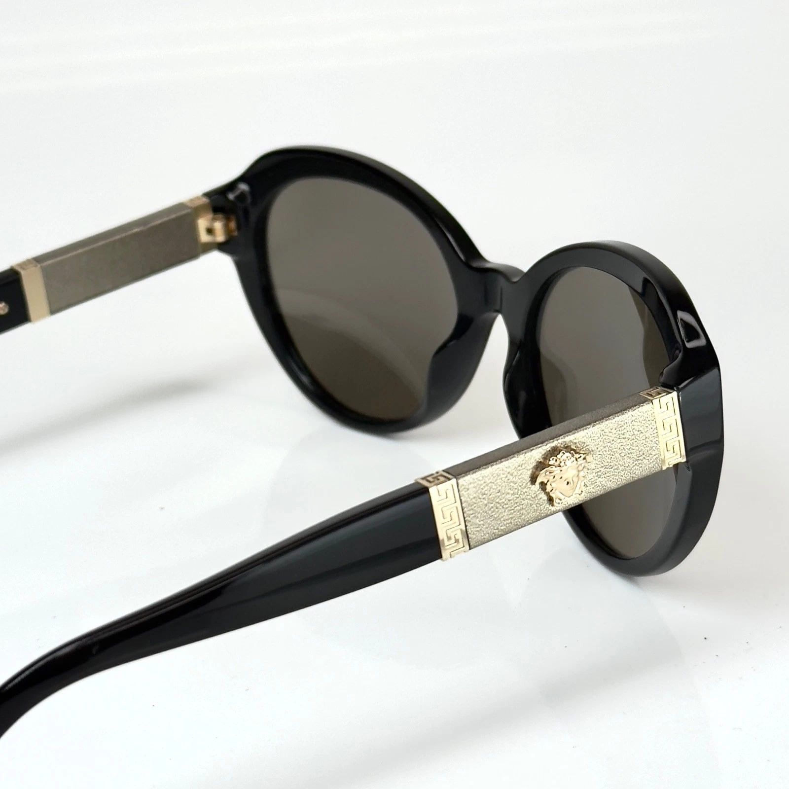Versace VERSACE VE4306Q 4306 Sunglasses Black Gold Leather Mirror Size ONE SIZE - 3 Thumbnail