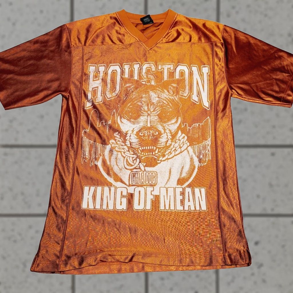 Starter VINTAGE Starter Houston Texas Pitbull Graphic Jersey M Adults Orange Mens Size US M / EU 48-50 / 2 - 1 Thumbnail