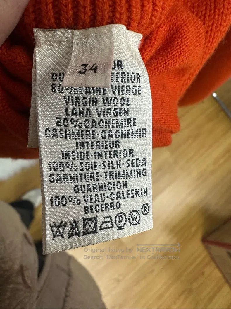 Hermes Hermes Hermes Orange Knit Sweater Jacket Size XXS / US 00 / IT 34 - 4 Thumbnail