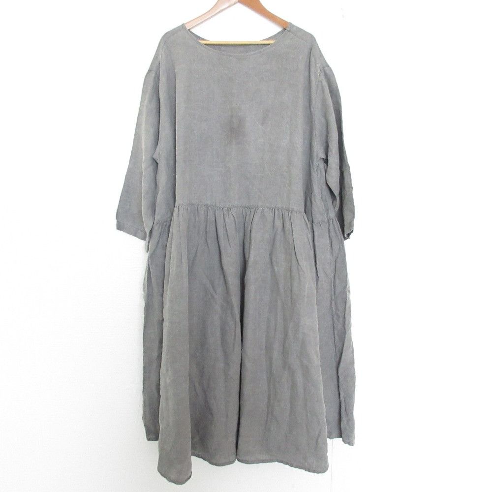 Other nest Robe Switching Gathered Dress Cotton Dress Natural Material Dresses 01221-1162 DUTY FREE for USA