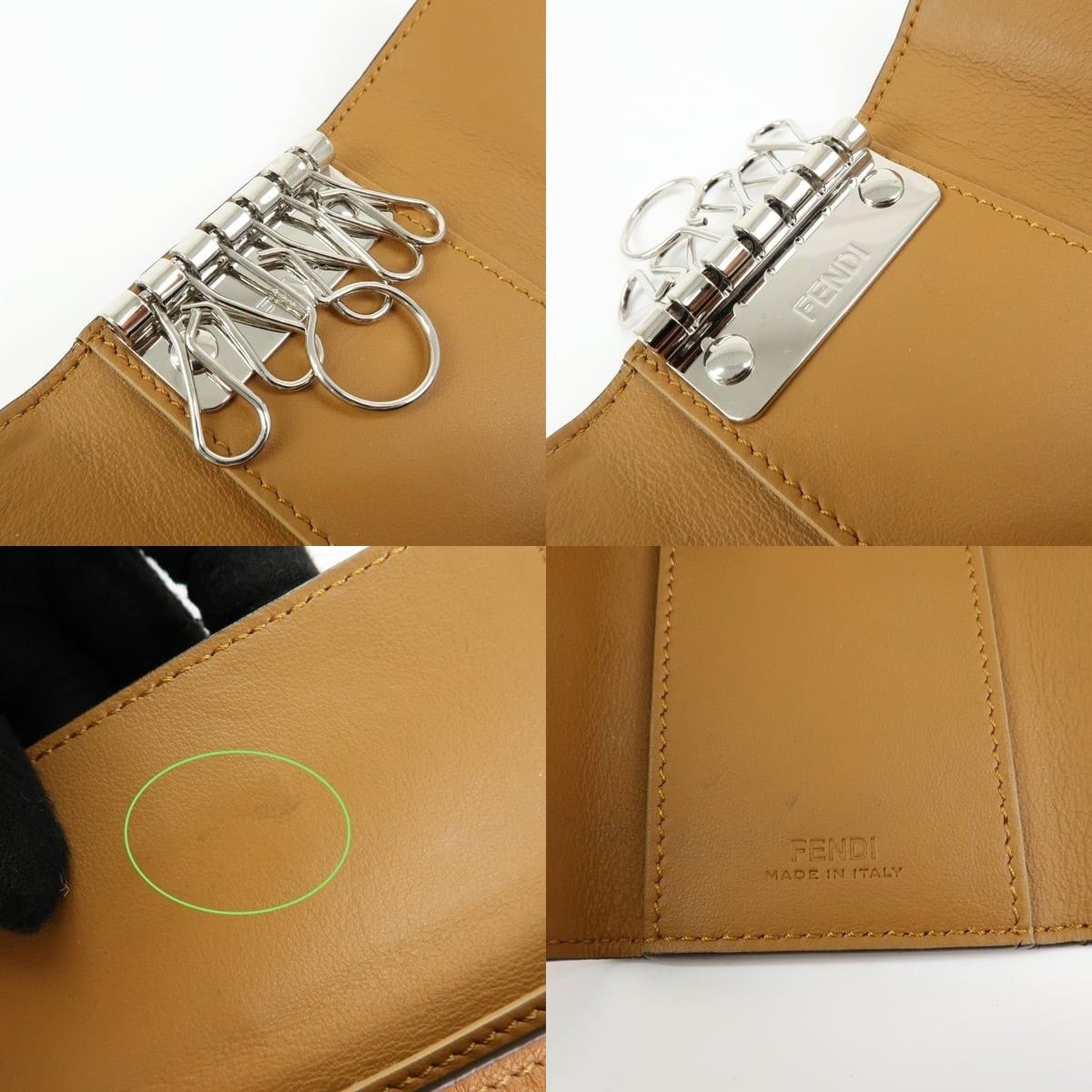 Fendi Fendi Peekaboo Leather Key Holder Tan Size ONE SIZE - 7 Thumbnail