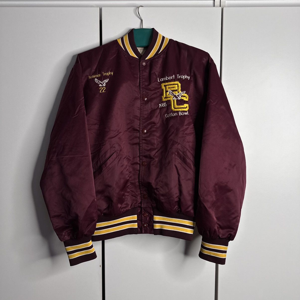 Vintage Vintage Boston College Doug Flutie 1985 Jacket Bomber Rare Size US M / EU 48-50 / 2 - 1 Thumbnail