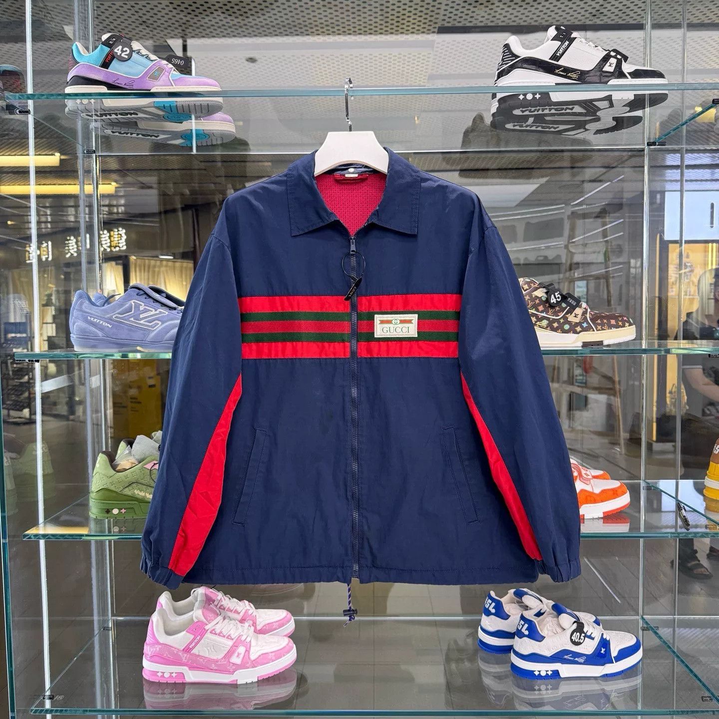 Gucci Gucci Red Blue Colorblock Zip Jacket Size US M / EU 48-50 / 2 - 1 Thumbnail